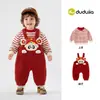 Conjunto de Duas PeçasRoupa de Ano Novo para BebêMacacão de Inverno para Recém-NascidoMeninos Meninas Roupas Festivas Roupa Infantil