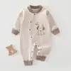 Mameluco para Bebé Recién Nacido Primavera y Otoño Algodón Puro Manga Larga Body Ropa Interior de Base para Invierno Dibujos Animados Niños y Niñas Ropa para Gatear de Bebé