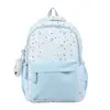 Nova mochila transfronteiriça de alta moda com estampa de estrelas para estudantes do ensino fundamental II, estilo coreano moderno, grande capacidade, leve e confortável