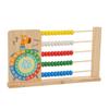 Relógio Animal Multifuncional de Madeira para Crianças, Suporte de Computação, Brinquedo de Ábaco Cognitivo Alfanumérico Montessori para Educação Infantil e Iluminação