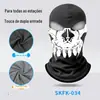 Balaclava Digital com Caveira Ghost Recon, Buraco Duplo, Roupa de Cabeça para Ciclismo, Máscara Protetora Solar UV