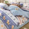 Juego de Ropa de Cama de Cuatro Piezas Sábana 100% Algodón Puro Funda Nórdica Juego de Tres Piezas para Dormitorio Funda de Colcha Cubierta de Cama Juego de Sábanas Ajustables de Cuatro Piezas