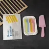 Nuevo Juego Desechable de Cuchillo, Tenedor y Plato para Pastel, Combinación de Plato y Tenedor para Hornear, Vajilla de Cumpleaños, Plato, Tenedor y Vela de Papel Biodegradable