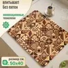 Tapete de drenaje de cocina de tierra de diatomeas transfronterizo, tapete de mesa antideslizante para el hogar, fácil de limpiar, tapete absorbente para vajilla de estilo étnico geométrico