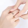 Yihua anillo abierto de doble círculo moda anillo con incrustaciones de circonitas hebilla anillo doble anillo de cola joyería al por mayor