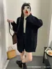 Suéter Estilo Preguiçoso Cardigan Novo Suéter de Tricô Solto Cardigan Jaqueta Feminina Comprimento Médio Engrossado Outono e Inverno Estilo Roupa Externa para Mulheres