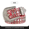 Popular Cinturón de Moda Punk con Incrustaciones de Pedrería Personalizado de Amazon para Mujer con Hebilla de Pin Versátil y Moderno para Rendimiento
