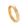 Anillo de Acero Inoxidable de Venta Caliente Transfronterizo Anillo de Diamante de Concha de 4 mm Anillo Sencillo de Moda para Pareja Venta al por Mayor