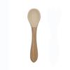 Cuchara de Silicona con Mango de Madera para Niños, Mango Corto, Cuchara de Entrenamiento Multicolor, Cuchara Suave para Bebé, Cuchara Creativa para Comida de Bebé, en Stock, Grado Alimenticio
