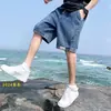 Calças retas novas e estilosas de verão para homens, elegantes e versáteis, jeans largos casuais de modelagem solta para o trabalho