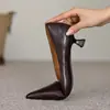Zapatos de tacón de gatito elegantes, de punta fina, punta poco profunda estilo francés, ultrasuaves, plisados, 4CM, para mujer, nueva colección 2026, diseño de alta gama, perfectos con vestidos