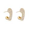 Aogu Cross-border Fashion Light Luxury Copper Banhado 18K Ouro Zircão Brincos Geométricos Design Sense Nicho High-end Sense Brincos Novos