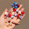 Pinzas de pelo florales de colores estilo coreano, pinzas elegantes y exquisitas para flequillo lateral, pasadores de lazo lindos para niñas