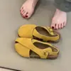 Sandálias retrô de bico fechado Chuyuji para mulheres, sapatos Birkenstock de tira única com fivela e sola grossa para uso ao ar livre, combinadas com saias, tamancos romanos