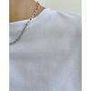 Primavera Nuevo Europeo y Americano Ins Blogger Moda Camiseta de Cuello Redondo Simple Ropa Exterior Aspecto Adelgazante Holgado Top Casual de Manga Larga para Mujer