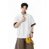 Camiseta Polo Masculina de Verão Casual Esportiva com Gola Alta e Patchwork Colorido de Manga Curta para Meninos com Entrega no Mesmo Dia