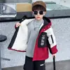 Parka casual de invierno 2026 para niños, estilo coreano, moderna y genial, con forro de polar y diseño engrosado