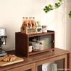 Estante de Almacenamiento para Portavasos de Escritorio Armario de Almacenamiento a Prueba de Polvo con Puertas para Comedor del Hogar Mesa de Cocina Gabinete de Figuras de Madera Maciza