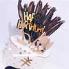 Oro Negro Doble Feliz cumpleaños pastel Tarjeta Fábrica Directa pastel de carreras decoración de bandera vestido de cola