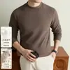 Sudadera con Capucha para Hombre Estilo Old Money de Lana y Seda Otoño Invierno 2026 Nueva Suave Cómoda Cálida Capa Interior Capa Base Hombre