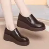 Otoño 2026 Nuevos Mocasines de Plataforma para Mujer sin Cordones Suela Suave Antideslizante Zapatos Casuales de Cuero Mocasines que Aumentan la Altura para Mujeres Bajitas