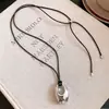 Colar de resina com zircônia em formato de coração, flor, estrela, geométrico estilo coreano, corrente para suéter de luxo leve, acessório moderno e elegante