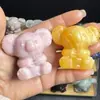 Pedra bruta de cristal natural polida, esculturas de animais mistas, esculturas de animais multimateriais, atacado de venda quente transfronteiriça