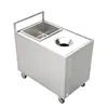 Carrito de Recolección de Residuos de Acero Inoxidable, Carrito de Comedor de Doble Propósito, Carrito de Reciclaje de Desechos de Comida de Comedor, Carrito para Platos, Carrito Comercial