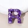 Llavero de 26 Letras Más Vendido por el Fabricante, Piedra Morada, Colgante Pequeño Semiacabado, Resina, Accesorios de Joyería DIY para Mujeres