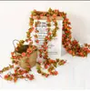 Cor de pôr do sol de outono, trepadeira rosa para pendurar na parede, flor de seda com 45 flores, trepadeira decorativa de flor de cerejeira, flor artificial para decoração de teto