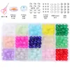 Caixa de conjunto de contas de vidro gelatina de 8mm em duas cores material para embalagem acessório manual DIY materiais contas para pulseira