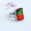 Anillo Cuadrado de Vidrio de Lujo Ligero de Moda Aiyu Anillo de Imitación de Esmeralda Especial para Transmisión en Vivo Venta al por Mayor S5101405