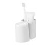 Vaso para Cepillo de Dientes, Portacepillos de Dientes, Vaso para Enjuague Bucal, Estante de Almacenamiento para Baño, Set de Tres Piezas para Pasta de Dientes y Vaso para Dientes Montado en la Pared para Baño