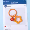 Chaveiro Sino Estrela de Cinco Pontas Vazado Colorido Doces Acessórios para Bolsa DIY Chaveiro de Contas Pingente Atacado do Fabricante