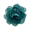 En stock flor de placa seca de organza de 6 cm flor de borde quemado hecha a mano coreana para ropa con broche de satén accesorios de bricolaje