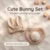 Roupa de Coelho Pequeno de Lã Tricotada à Mão para Fotografia de Bebê Roupas para Fotografia de Lua Cheia de Recém-nascido Adereços Produto Novo Transfronteiriço