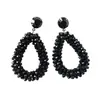 Pendientes Colgantes de Cristal Tejido Hechos a Mano Forma de Gota Estilo Coreano Joyería Popular Pendientes Transfronterizos Lujo Ligero y de Gama Alta