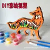 Nuevos adornos de animales DIY manualidades de madera hechas a mano para niños alce del bosque elefante zorro dinosaurio pintura creativa