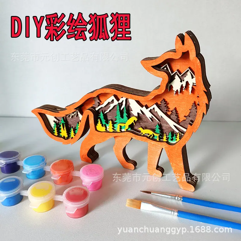 木质狐狸工艺品