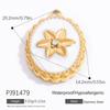 Colgante de collar con pulsera geométrica de mariposa y cruz de acero inoxidable con forma de gota de aceite de moda transfronteriza de oro de 18 quilates.