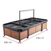 Prateleira de Frutas Yonghui Supermercado Exibição Aço Madeira Ilha Prateleira de Legumes Multi-Camada Ajustável Trapezoidal Plataforma Comercial