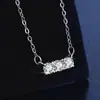 Artículo de venta caliente para transmisión en vivo transfronteriza: Collar Minimalista Estilo Ins de Tres Piedras con Fila de Diamantes, Cadena Versátil de Clavícula de Moda al por Mayor