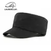 Gorra Plana para Hombre para Otoño e Invierno, Forrada de Polar y Engrosada para Calidez, Gorra de Algodón Totalmente Cerrada, Gorra de Protección Solar para Exteriores, Gorra Militar Casual