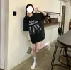 Camiseta de Manga Corta de Algodón Puro Lavada Desgastada con Diseño de Verano para Mujer Verano Holgada Estilo Bf Perezoso Versátil Top Casual