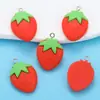 Acessórios de Joias de Resina de Frutas Morango DIY Pulseira Chaveiro Brincos Pingente Pingente Pingente W349