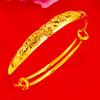 Pulsera de Oro Imitación de Lujo 24K Pavo Real Celebridad de Internet Transmisión en Vivo Titanio Primera Joyería Oro Arena Flor de Loto Trébol de Cuatro Hojas Pulsera para Mujeres