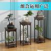 Estante de flores de madera maciza de imitación de caoba, estilo chino, para el hogar, sala de estar, mesa de flores antigua, estante de almacenamiento interior, estante de bonsái de olmo, venta al por mayor