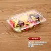 Caixa de embalagem plástica transparente para bolo de pêssego caixa de embalagem para biscoito pão bolo caixa de embalagem plástica descartável PET para confeitaria