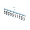 Secador de Calcetines Perchero para Ropa con Múltiples Pinzas Acero Inoxidable Multifuncional Balcón Perchero para Ropa Interior Pantalones Antideslizante Resistente al Viento