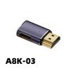 Adaptador HDTV 8K 2.1 macho-hembra de ángulo ascendente 90 grados 270 grados AM/AF Computadora TV adaptador ultra HD